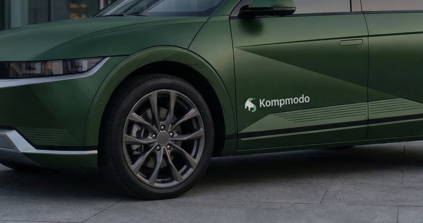 The logo on a car door