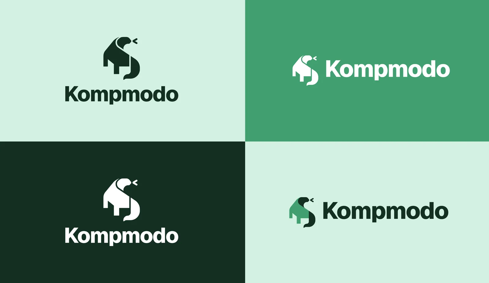 Logo lockups on the brand greens
