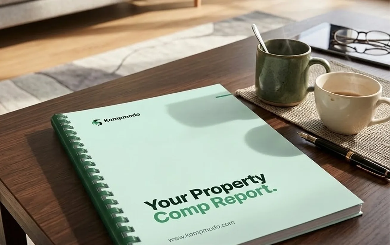 A printed comp report notebook