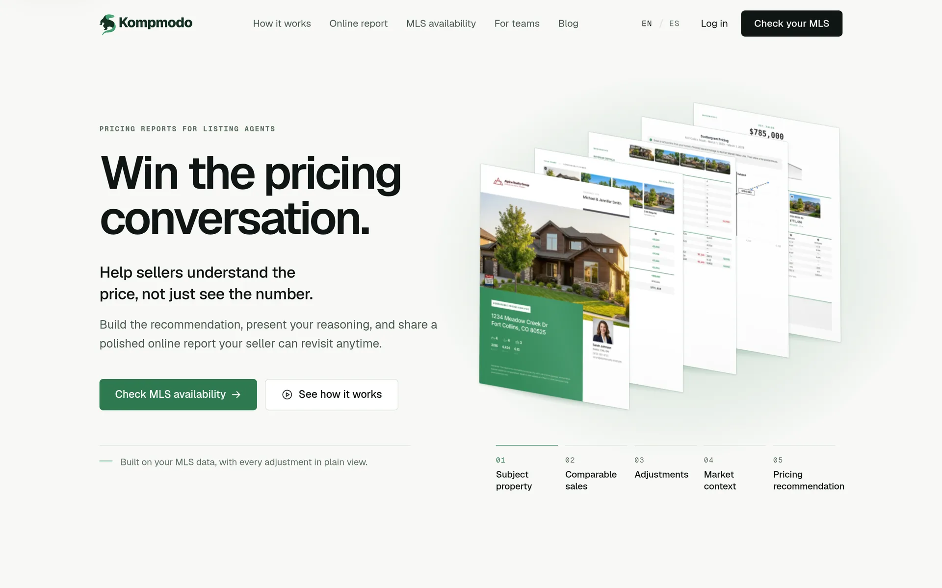 Kompmodo marketing site: Win the pricing conversation.